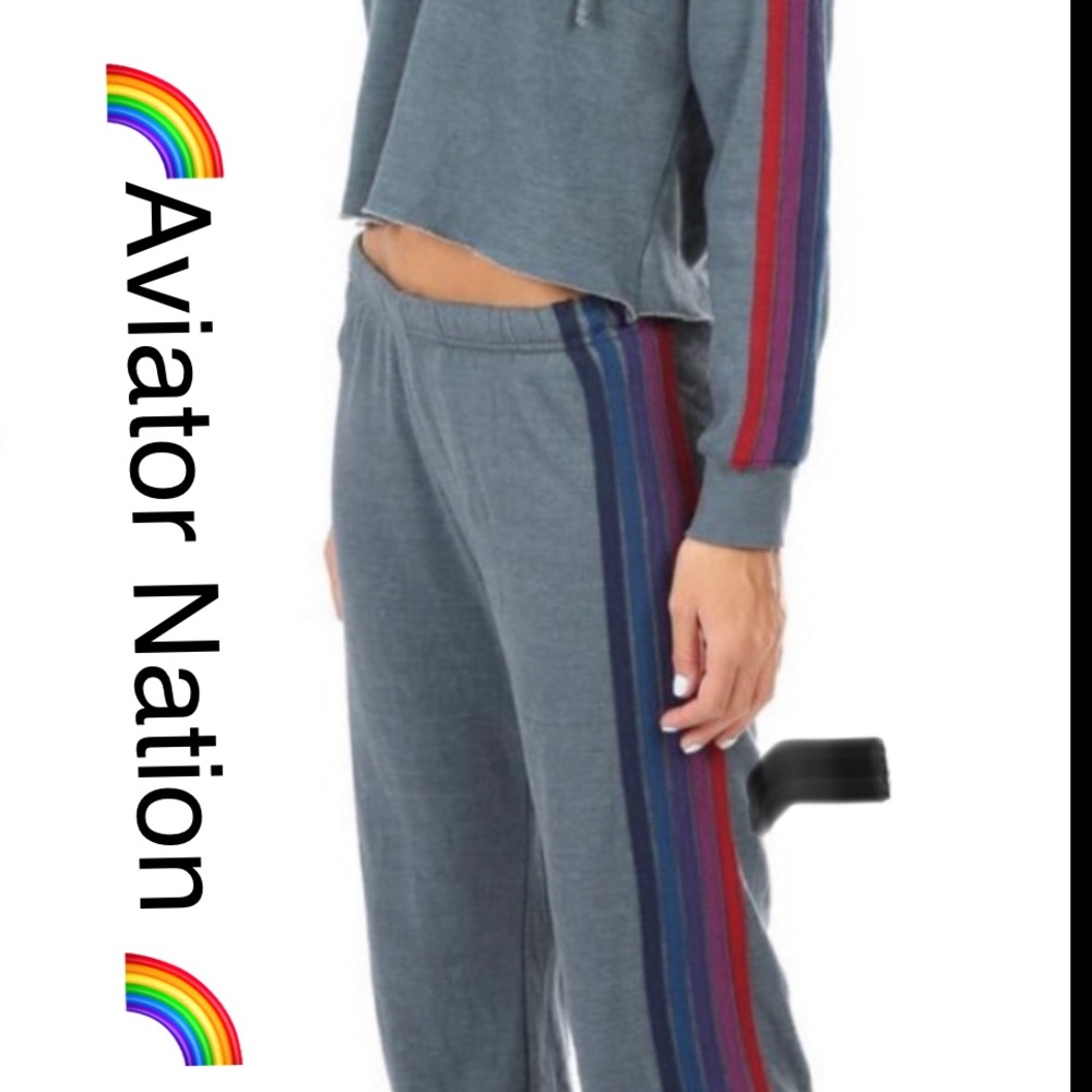 Aviator Nation 5 Stripe Sweatpant XS LIKE NEW
